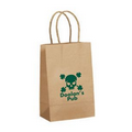 Recycled Tan Kraft Paper Shopping Bag (5 1/2"x3 1/4"x8 3/4")